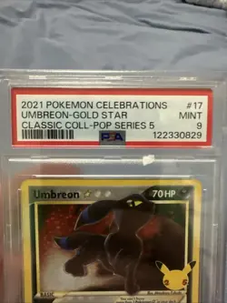 2021 POKEMON CELEBRATIONS CLASSIC COLLECTION #17 UMBREON-GOLD STAR PSA 9 - Image 3