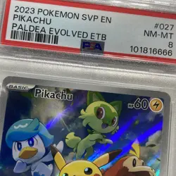 GRADED Pokemon Pikachu PSA 8 [Scarlet & Violet Promo] 027 promo - Image 3