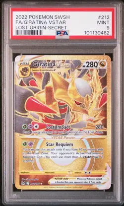 2022 POKEMON SWORD & SHIELD LOST ORIGIN SECRET FULL ART/GIRATINA VSTAR PSA 9 - Image 1