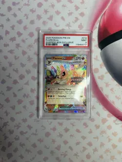 Pokemon TCG Flareon EX Stamped Promo Prismatic Evolutions PSA 9 Mint - Image 1