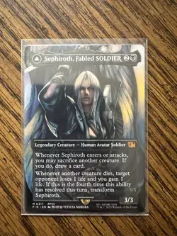 Magic the Gathering Final Fantasy Sephiroth Fabled Soldier Borderless Card 0317 - Image 1