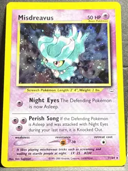 Pokemon TCG Misdreavus Neo Revelation Holo Card 11/64 Unlimited Rare NM - Image 1