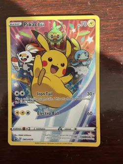Pokemon Pikachu TCG SWSH020 Black Star Promo Card NM/M Condition - Image 1