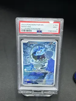 Mantyke Pokemon TCG Card Paradox Rift Holo Illustration 189/182 Graded PSA 9 - Image 1