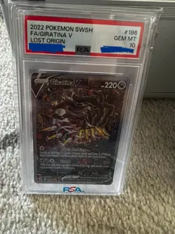 Pokemon Giratina v Alternate Full Art Holo Card 186/196 Lost Origin PSA 10 - Image 1