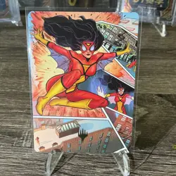 1x Spider-Woman, Stunning Savior Gold Stamped Art Card (Marvel's Spider Man) - Image 1
