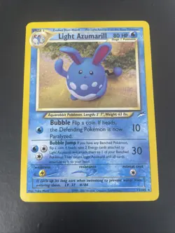 Light Azumarill 13/105 Neo Destiny Pokemon Card Holo Yuka Mori TCG - Image 1