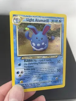 Light Azumarill 13/105 Neo Destiny Pokemon Card Holo Yuka Mori TCG - Image 3