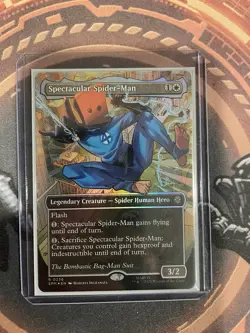 MTG Spectacular Spider-Man (0236) | Borderless Textured Foil | Bag Man Suit! - Image 1