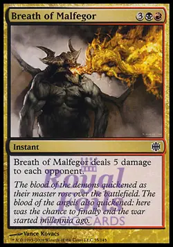 Breath of Malfegor 4x FOIL ARB MTG Alara Reborn Common MINT black red - Image 1