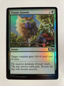 1x Mtg Core Set 2019 M19 Titanic Growth Foil NM Magic The Gathering - Image 1