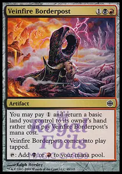 Veinfire Borderpost 2x FOIL ARB MTG Alara Reborn Common MINT black red artifact - Image 1