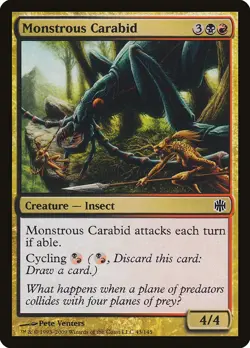 Monstrous Carabid 2x FOIL ARB MTG Alara Reborn Common NM red black - Image 1