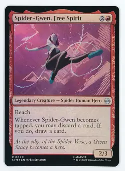 Spider-Gwen, Free Spirit FOIL #0090 MTG Marvel's Spider-Man Magic The Gathering - Image 1