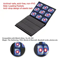 9-Pocket Trading Card Binder, 360 Side Loading for Sports, MTG, TCG, ATCs, Black - Image 5