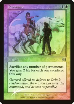 Mercadian Masques MTG FOIL Renounce Magic - Image 1