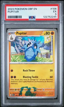 2023 POKEMON OBF EN-OBSIDIAN FLAMES #106 PUPITAR PSA 5 - Image 1