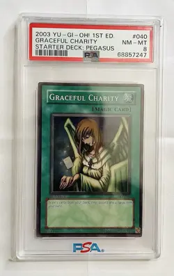 Graceful Charity SDP-040 1st Ed Starter Deck: Pegasus (Super Rare) Yugioh PSA 8 - Image 1