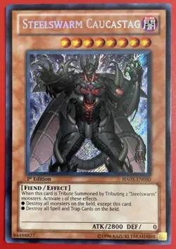 Yugioh Steelswarm Caucastag HA05-EN050-Secret Rare 1st Edition - Image 2