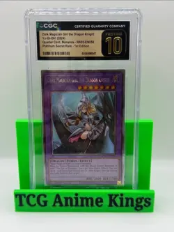 Dark Magician Girl the Dragon Knight Yu-Gi-Oh! Quarter Cent Platinum SR CGC 10 - Image 1