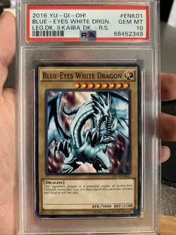 2016 Yu-Gi-Oh Blue-Eyes White Dragon #ENK01 Legendary Deck II - Gem MT - PSA 10 - Image 1