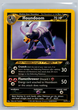 Houndoom Non Holo 23/75 Unlimited Neo Discovery Pokemon Card - HP - Image 1