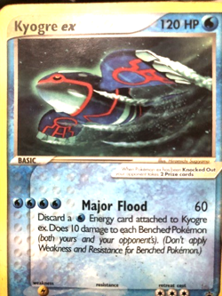Kyogre & Groudon EX E-Reader Black Star Promo 2003 Pokemon Card HEAVYILY DAMAGE! - Image 1