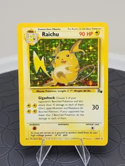 Raichu Holo Rare Pokemon Trading Card Fossil Set 14/62 Near Mint 1999 - Image 1