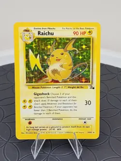 Raichu Holo Rare Pokemon Trading Card Fossil Set 14/62 Near Mint 1999 - Image 3