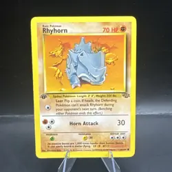 Rhyhorn 61/64 1st Edition Jungle Pokemon Card WOTC LP Vintage 1999 - Image 1