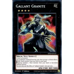 Gallant Granite MP20-EN167 Yu-Gi-Oh! Card Prismatic Secret Rare 1st Edition - Image 1