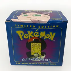 Pokemon 23k Gold Plated Jigglypuff Trading Card Burger King Sealed 1999 Blue Box - Image 1