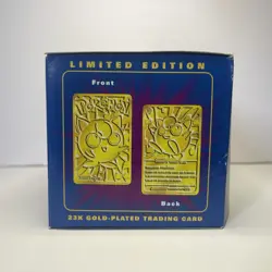 Pokemon 23k Gold Plated Jigglypuff Trading Card Burger King Sealed 1999 Blue Box - Image 3