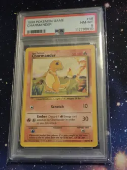 PSA 8 Base Set Unlimited Charmander 46/102 Pokemon Cards 1999 - Image 1