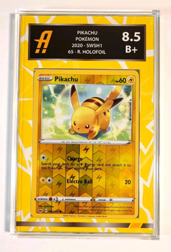 Pokemon Card Pikachu Reverse Holo Sword _ Shield Base Set Graded Ambr 8.5 Shocks - Image 1