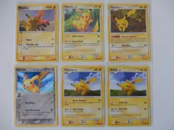 Pokemon Pikachu LOT of 6 Common Cards LP Vintage Various Sets - Image 1