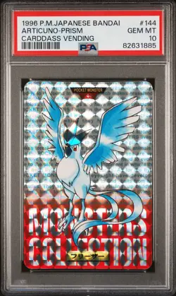 1996 POKEMON JPN BANDAI CARDDASS VENDING #144 ARTICUNO-PRISM PSA 10 - Image 1