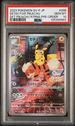 PSA 10 DETECTIVE PIKACHU - 2023 POKEMON JAPANESE SV-P PROMO #098 - Image 1