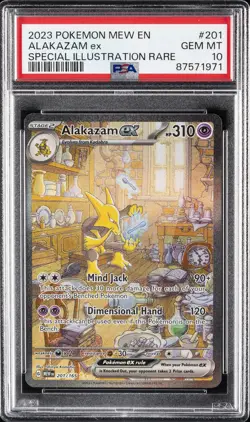 2023 POKEMON MEW EN-151 SPECIAL ILLUSTRATION RARE #201 ALAKAZAM EX PSA 10 - Image 1