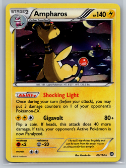 Ampharos 40/114 Holo Rare Pokemon 2016 Steam Siege - MP - Image 1