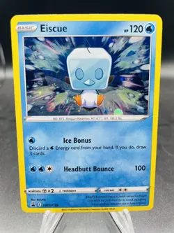 Pokemon Eiscue SWSH128 Sword & Shield Cosmos Holo Black Star Promo NM - Image 1