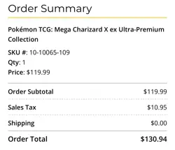 PRESALE POKEMON CENTER TCG Phantasmal Flames Mega Charizard X EX UPC 11/14 - Image 2
