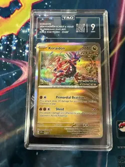 TAG 9 KORAIDON #SVP 091 - Pokemon TCG - TEMPORAL FORCES - PRERELEASE STAFF PROMO - Image 1