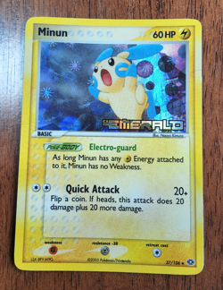 Pokemon TCG Minun EX Emerald 37/106 reverse holo stamped 2005 MP - Image 1