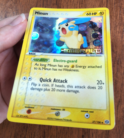 Pokemon TCG Minun EX Emerald 37/106 reverse holo stamped 2005 MP - Image 2