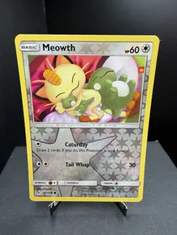 Pokemon TCG Sun & Moon Unbroken Bonds Meowth 147/214 Reverse Holo Common NM! - Image 1