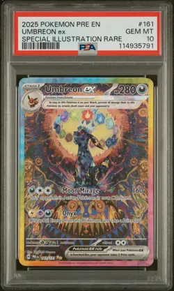 2025 POKEMON PRE EN-PRISMATIC EVOLUTIONS #161 UMBREON EX PSA 10 - Image 1