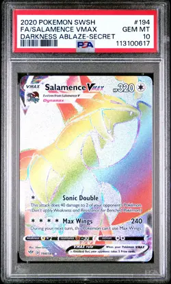 2020 POKEMON SWORD & SHIELD DARKNESS ABLAZE #194 FULL ART/SALAMENCE VMAX PSA 10 - Image 1