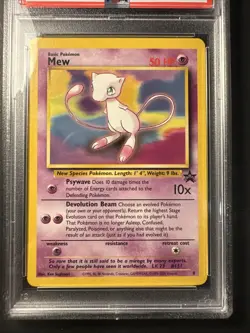 2000 Pokemon Black Star Promo Mew 8 Pokemon League PSA 8 NM-MT Graded - Image 2