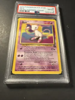 2000 Pokemon Black Star Promo Mew 8 Pokemon League PSA 8 NM-MT Graded - Image 5